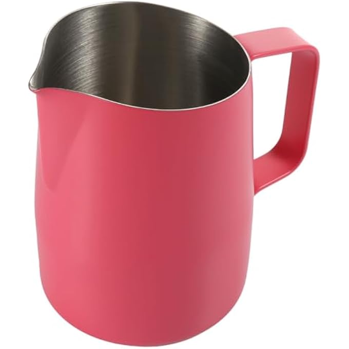 zoohot Milk Pitcher 142Oz420Ml Espresso Steaming Pitcher Stainless Steel Milk Frother Jug For Latte Art Red - Image 2