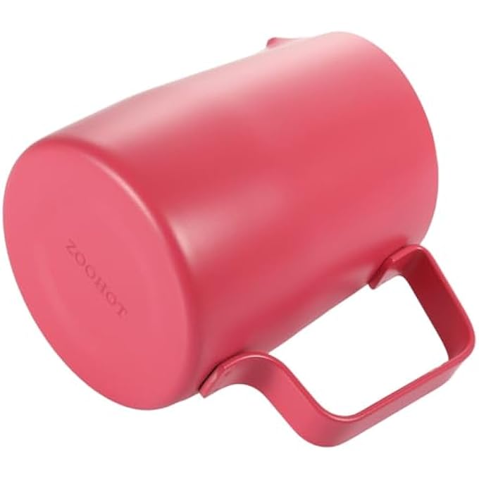 zoohot Milk Pitcher 142Oz420Ml Espresso Steaming Pitcher Stainless Steel Milk Frother Jug For Latte Art Red - Image 3