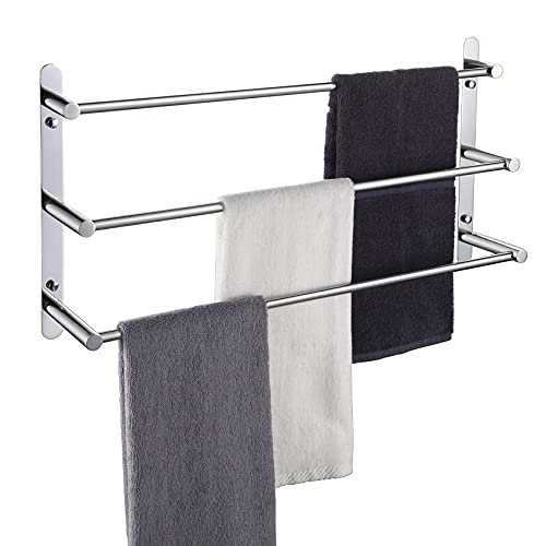 KOKOSIRI Bath Towel Bars Bathroom 3-Tiers Ladder Towel Rails Wall Mounted Towels Shelves Rack Stainless Steel, Polished Chrome, B5002CH-L24 - Image 1