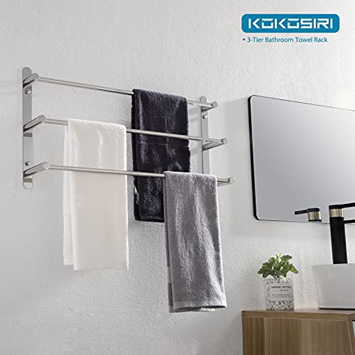 KOKOSIRI Bath Towel Bars Bathroom 3-Tiers Ladder Towel Rails Wall Mounted Towels Shelves Rack Stainless Steel, Polished Chrome, B5002CH-L24 - Image 4