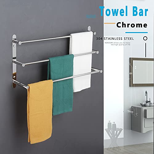KOKOSIRI Bath Towel Bars Bathroom 3-Tiers Ladder Towel Rails Wall Mounted Towels Shelves Rack Stainless Steel, Polished Chrome, B5002CH-L24 - Image 3