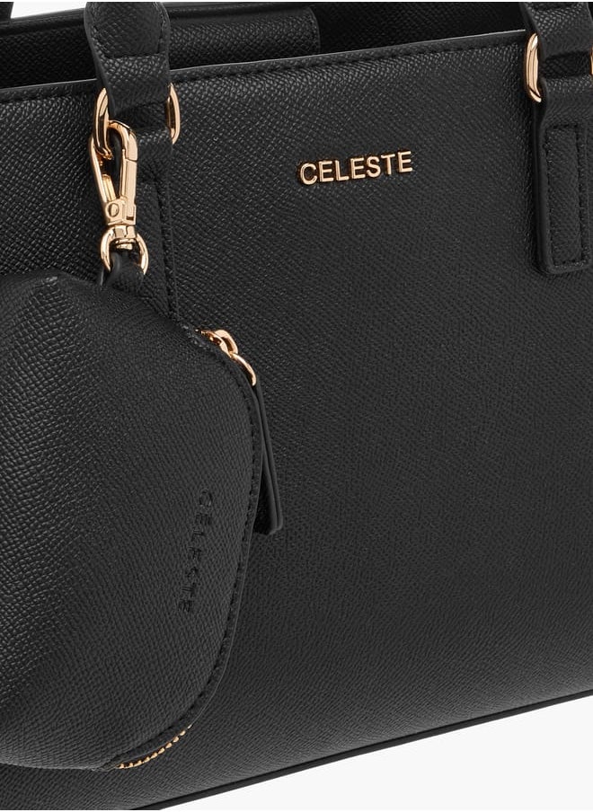 Celeste Women Monogram Print Tote Bag with Pouch and Zip Closure  - Image 3