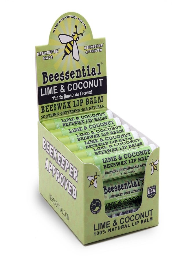 Beessential Natural Bulk Lip Balm, Coconut Lime, 18 Pack | For Men, Women, and Children. Great for Gifts, Showers, & More - Image 1