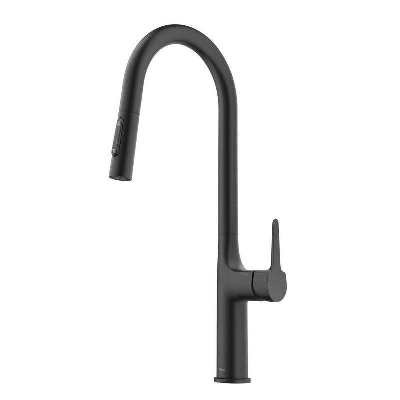 KRAUS Oletto Tall Modern PullDown Single Handle Kitchen Faucet in Matte Black KPF3101MB