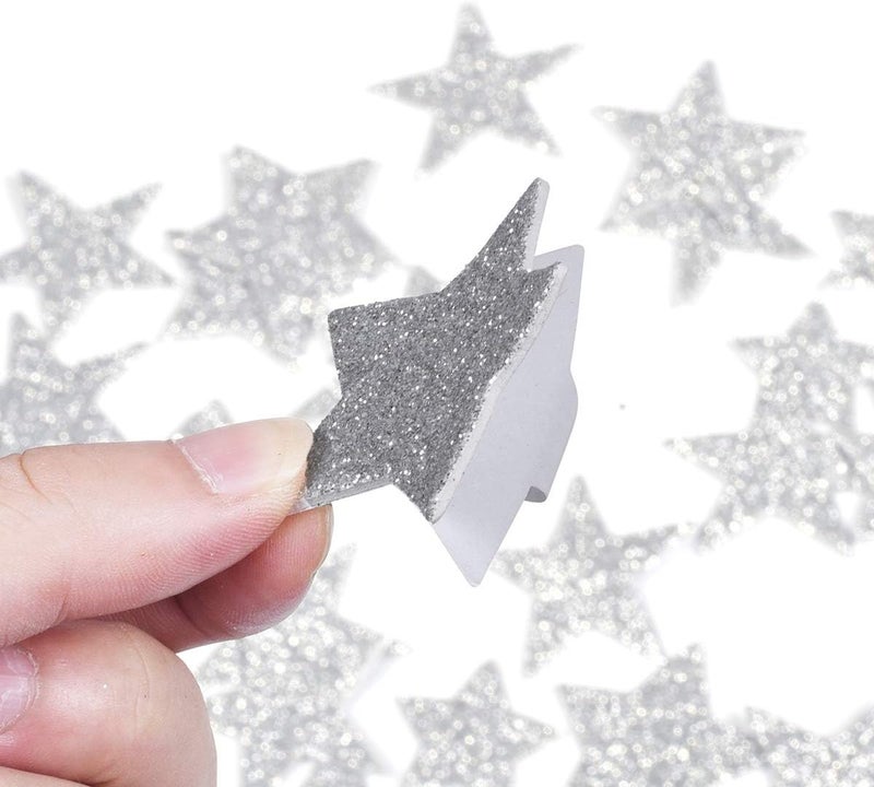 iKammo 200pcs Foam Letter Stickers Glitter Silver Star Scrapbook Stickers 200pcs Cute 3D SelfAdhensive Star Decorative Craft Stickers Junk Journal Scrapbook Stickers for DIY Arts and CraftsDaily Planner - Image 2
