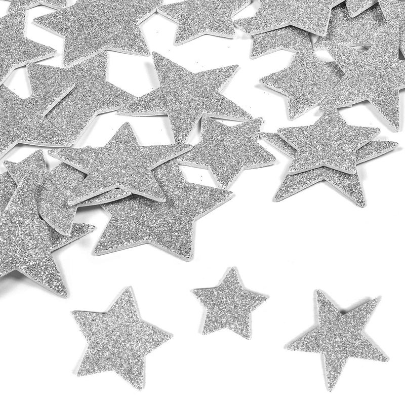 iKammo 200pcs Foam Letter Stickers Glitter Silver Star Scrapbook Stickers 200pcs Cute 3D SelfAdhensive Star Decorative Craft Stickers Junk Journal Scrapbook Stickers for DIY Arts and CraftsDaily Planner - Image 1