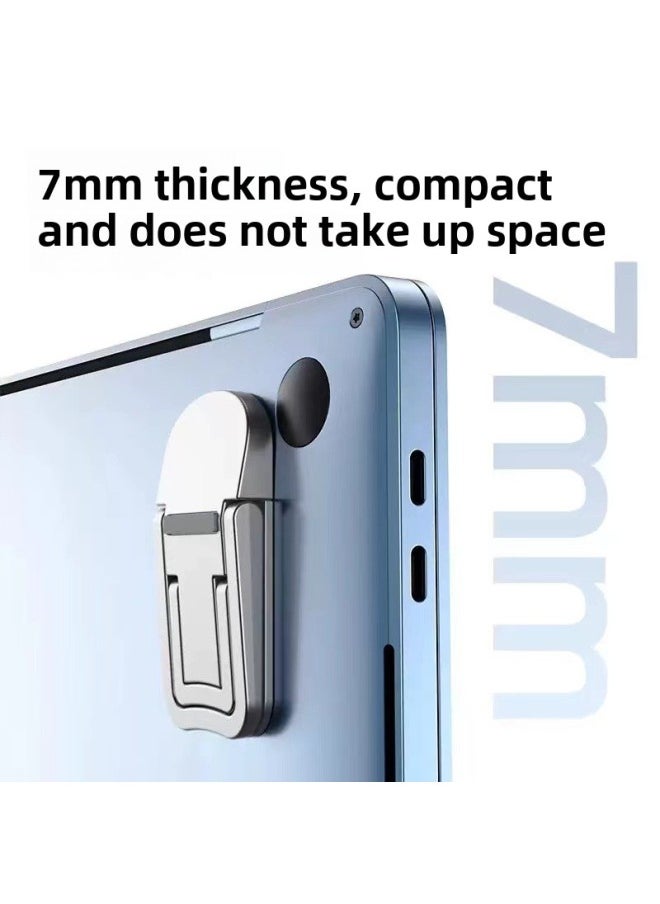 Generic - Laptop Stand Invisible Adhesive Bracket Folding Storage Portable Elevated Rack Keyboard Foot Pad Support Rack-Color:Silver Single Gear - Image 1