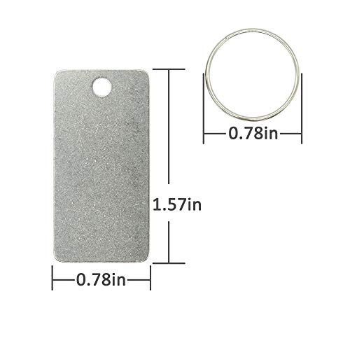 StayMax 25 Pack Rectangle Stamping Blanks Stainless Steel Blank Tags with One Hole - Image 2
