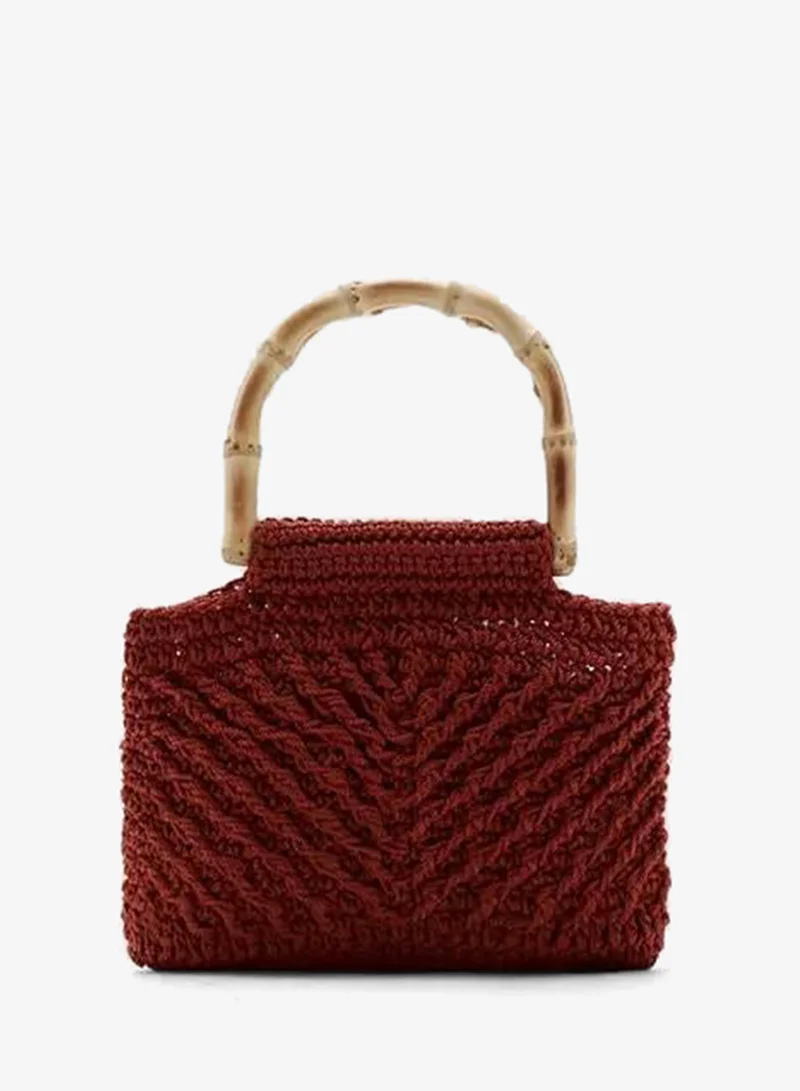 Mango Eden Woven Handbag