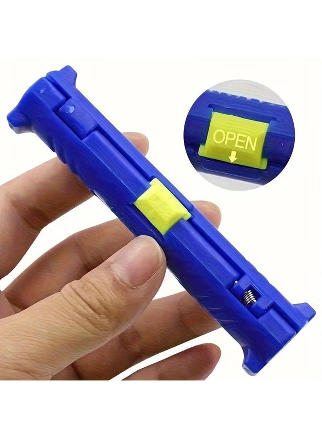 Blue Manual Cable Stripper Tool Adjustable Blade Durable Matte Finish Ergonomic Grip - Image 4