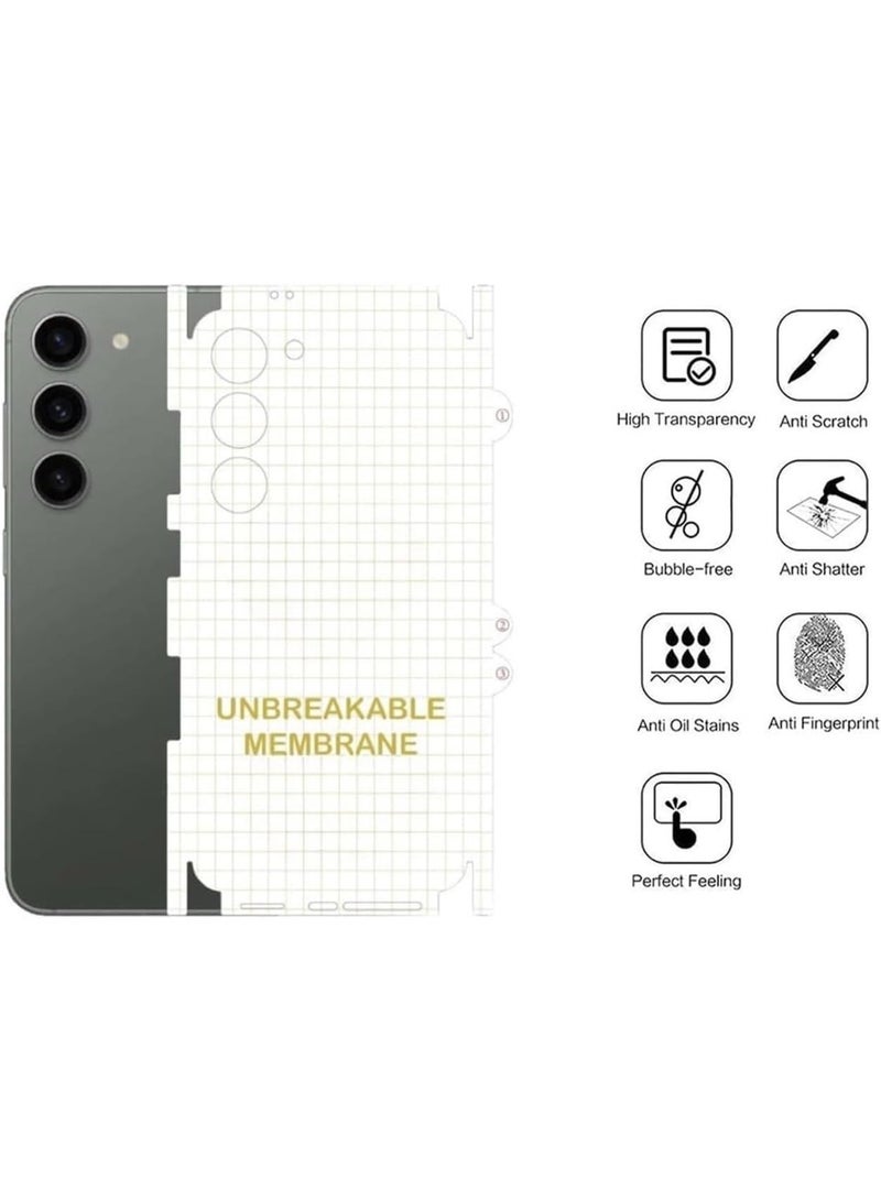 Muzz Samsung Galaxy S23 Matte Back Sticker Screen Protector - Anti-Fingerprint, Full Side Anti-Scratch, Gelatin Material, 3D Curved - Image 4