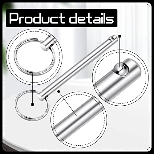 LEIFIDE Quick Release Pins for Bimini Top, Diameter 0.25 inch, Usable Length 2 x 19/25'' (70mm) Total Length 3 x 3/20'' (80mm) Bimini Top Pin Marine Hardware Stainless Steel Trailer Pin(8 Pcs) - Image 4