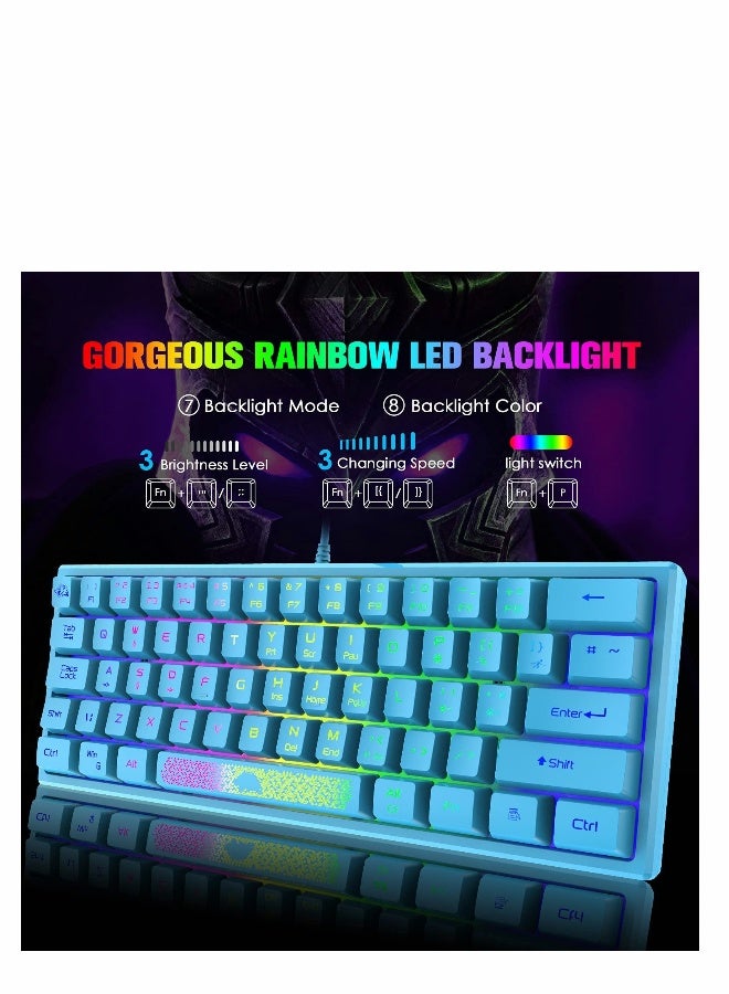 Compact RGB Gaming Keyboard with 62 Keys Anti-Ghosting Waterproof Design for PC and Mac - Image 3