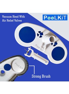 PooLKiT PooLKiT Swimming Pool Vacuum Hose Pipe 9 Meter Suction Pipe PE 9 Mtrs30 Feet Swimming Pool Vacuum Head Swimming Pool Deep Leaf Net Rake Algae Brush 10 Inch Floor and Wall Cleaning Brush 10 Inch  - Image 3