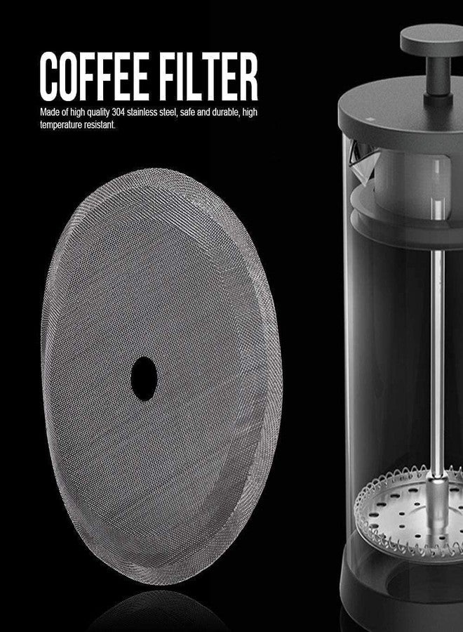 Cauaoa 5 Pcs Universal French Press Filter Screen 3" 304 Stainless Steel French Press Filter Replacement Useful and Professional Coffee Filters,Reusable Coffee Filters,Paper and Plastic Household Supplies - Image 5
