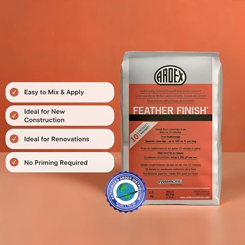 Ardex Feather Finish, Quick-Setting, Self-Drying, Cement-Based Flooring Underlayment for Smooth, Durable Floor Preparation Exceptional Bond Strength for Interior Use Gray Colored, 10 lbs - Image 3