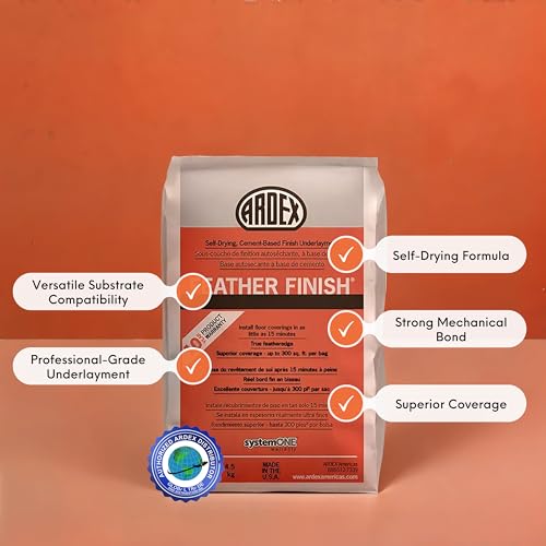 Ardex Feather Finish, Quick-Setting, Self-Drying, Cement-Based Flooring Underlayment for Smooth, Durable Floor Preparation Exceptional Bond Strength for Interior Use Gray Colored, 10 lbs - Image 2