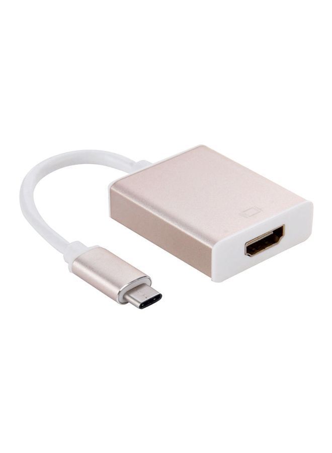 نيبمينينت كابل محول نوع C إلى HDMI 4K HDTV 10سنتيمتر ذهبي وردي/أبيض - Image 1