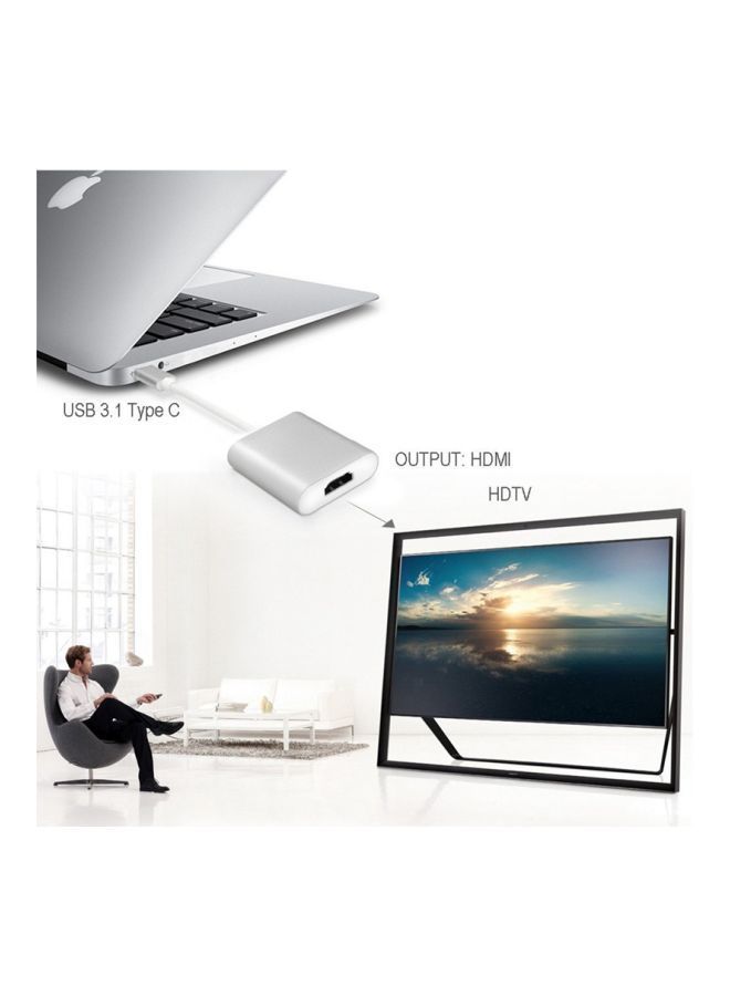 نيبمينينت كابل محول نوع C إلى HDMI 4K HDTV 10سنتيمتر ذهبي وردي/أبيض - Image 5