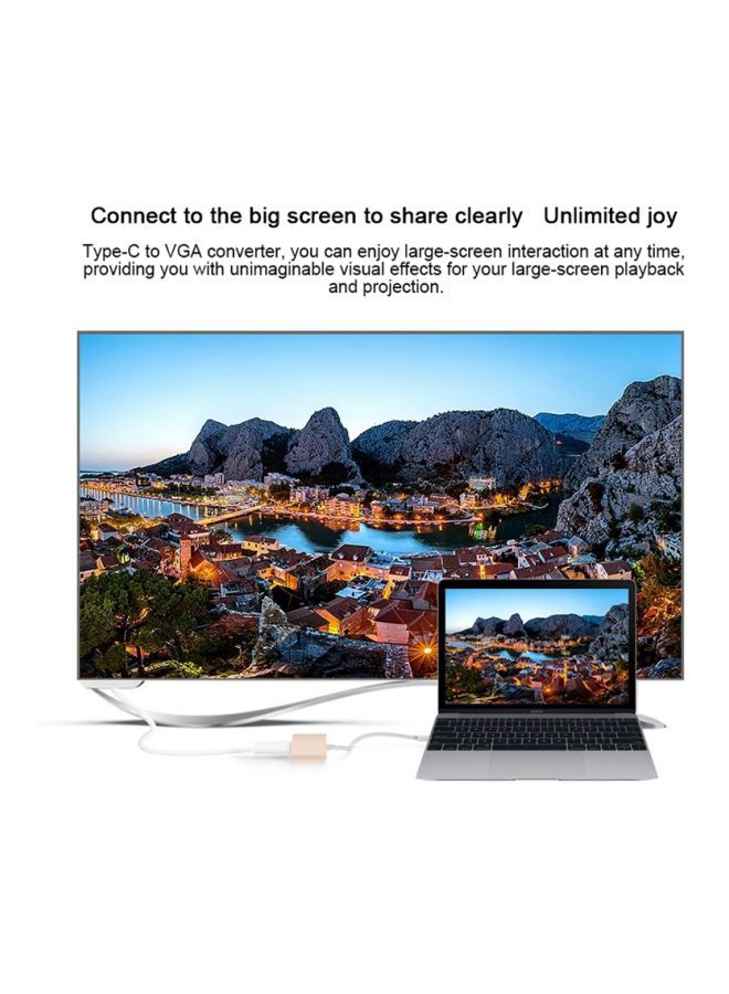 نيبمينينت كابل محول نوع C إلى HDMI 4K HDTV 10سنتيمتر ذهبي وردي/أبيض - Image 4