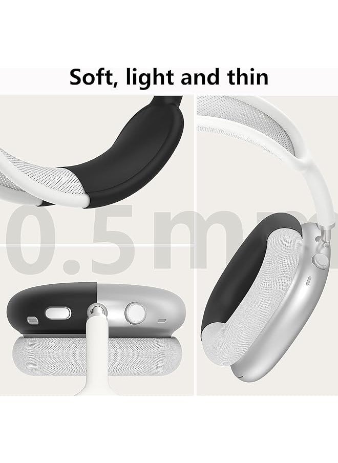 erorex - Compatible With Airpod Max Case Soft Silicone Case Kit For Airpod Max Cover Anti Scratch Protective Accessories For Airpods Max Ear Covers Black - Image 1