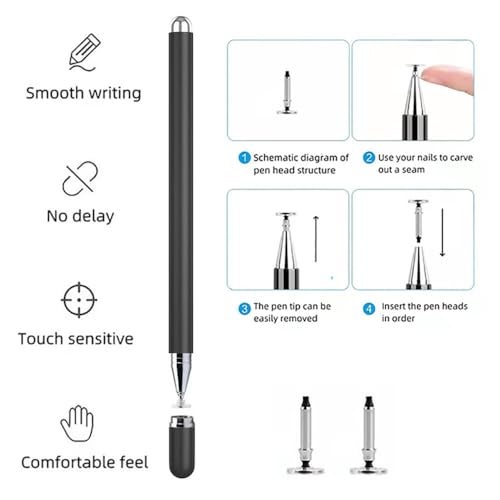 Bimahoo 2Pcs Stylus Pen for Samsung Galaxy Tab A7/A8/A8plus/A9/A9Plus,S Pen Compatible with iOS/Android/Windows and Other Series of Capacitive Screen Digital Devices (Black) - Image 2