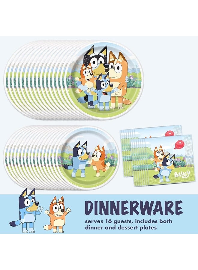 Unique Bluey Birthday Party Supplies | Bluey Party Supplies | Bluey Birthday Decorations | Bluey Party Decorations | With Bluey Balloons, Banner, Tablecover, Bluey Plates, Bluey Napkins, Button - Image 3