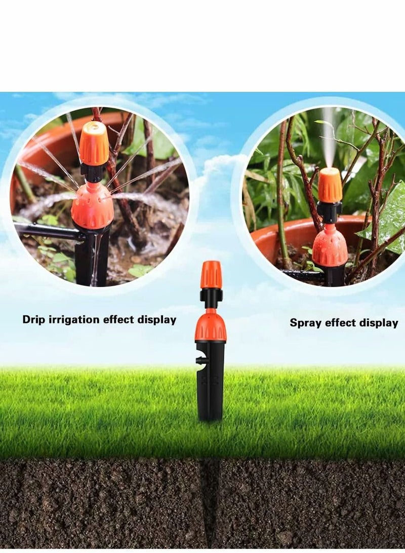 Y&D Adjustable Drip Emitters, 20 Pcs Dripping and Water Spray Dual Function Watering System Micro Flow Irrigation Kit for Vegetable Garden, Greenhouse, Pots Landscaped  - Image 2