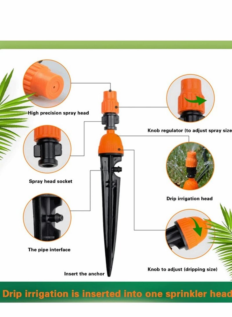 Y&D Adjustable Drip Emitters, 20 Pcs Dripping and Water Spray Dual Function Watering System Micro Flow Irrigation Kit for Vegetable Garden, Greenhouse, Pots Landscaped  - Image 5