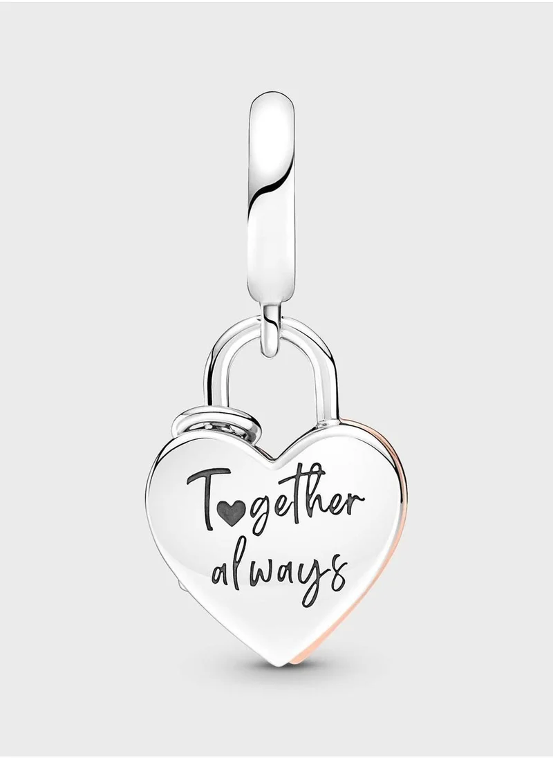 PANDORA Heart Padlock Double Dangle Charm