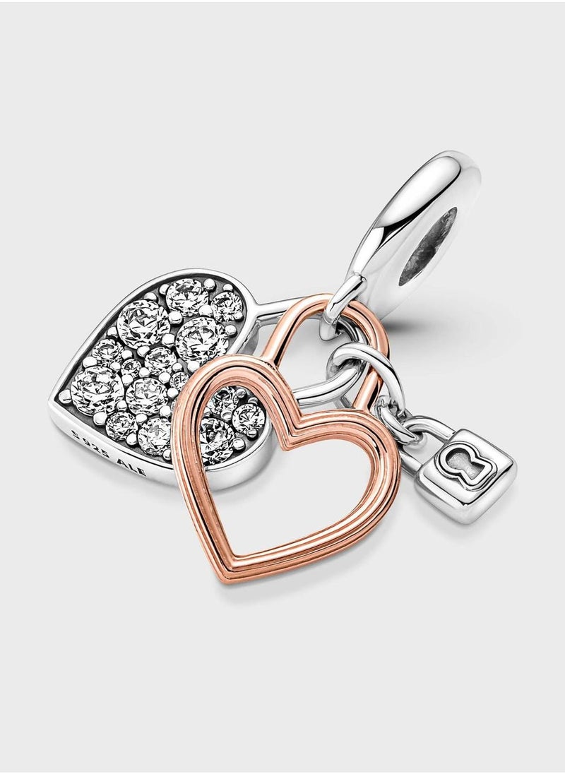 PANDORA Heart Padlock Double Dangle Charm  - Image 4