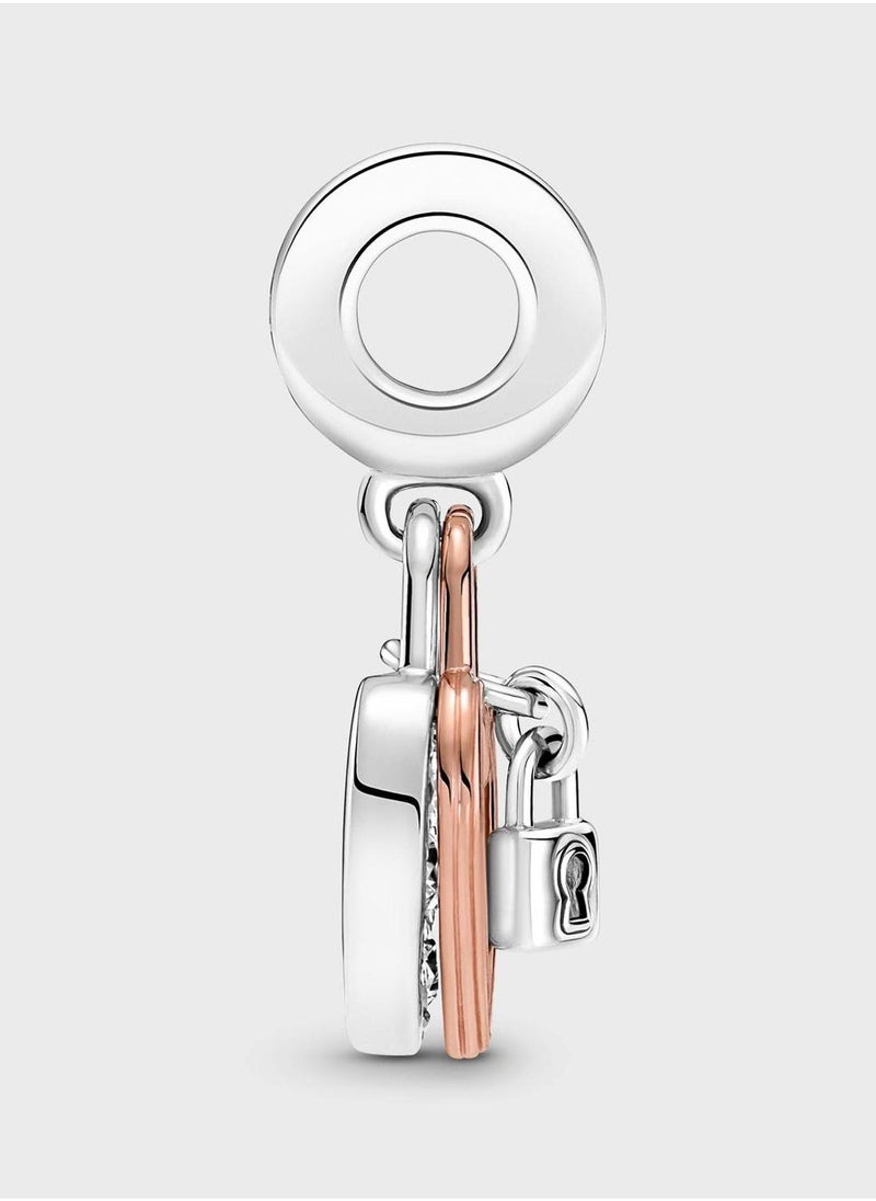 PANDORA Heart Padlock Double Dangle Charm  - Image 3