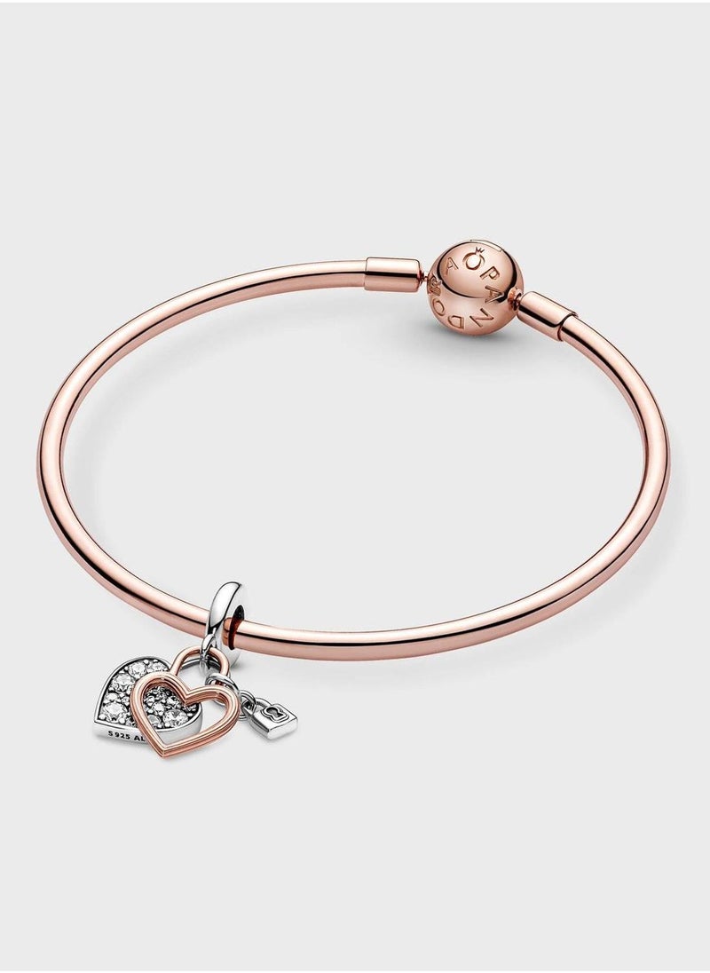 PANDORA Heart Padlock Double Dangle Charm  - Image 5