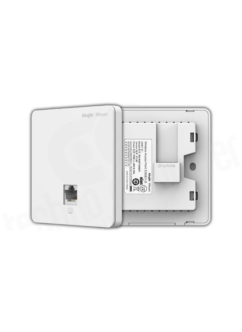 Ruiji Ruijie AC1300 Dual-Band Wall Access Point – 867Mbps 5GHz + 400Mbps @ 2.4GHz | Compact In-Wall Design  - Image 1