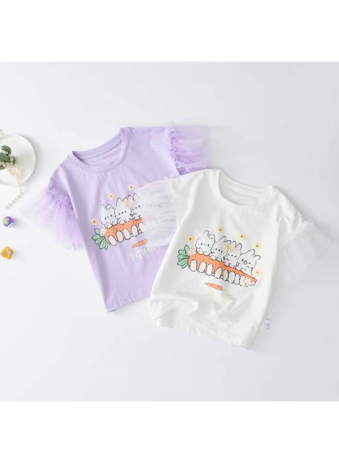 Bornbay summer Girls' Short-sleeve T-shirt - Lightweight, Airy & Skin-friendly - Image 5