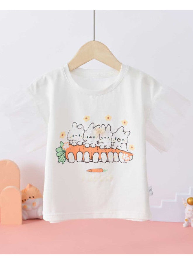Bornbay summer Girls' Short-sleeve T-shirt - Lightweight, Airy & Skin-friendly - Image 1