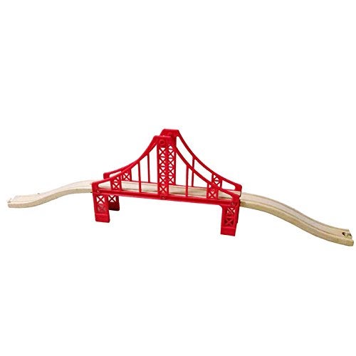 OrgMemory Wooden Train Bridges, Crossing Track Bridge, Wooden Train Track Accessories, Wood Train Tracks, Train Tracks Compatible with All Major Brands, Wood Toys for Girls & Boys - Image 3