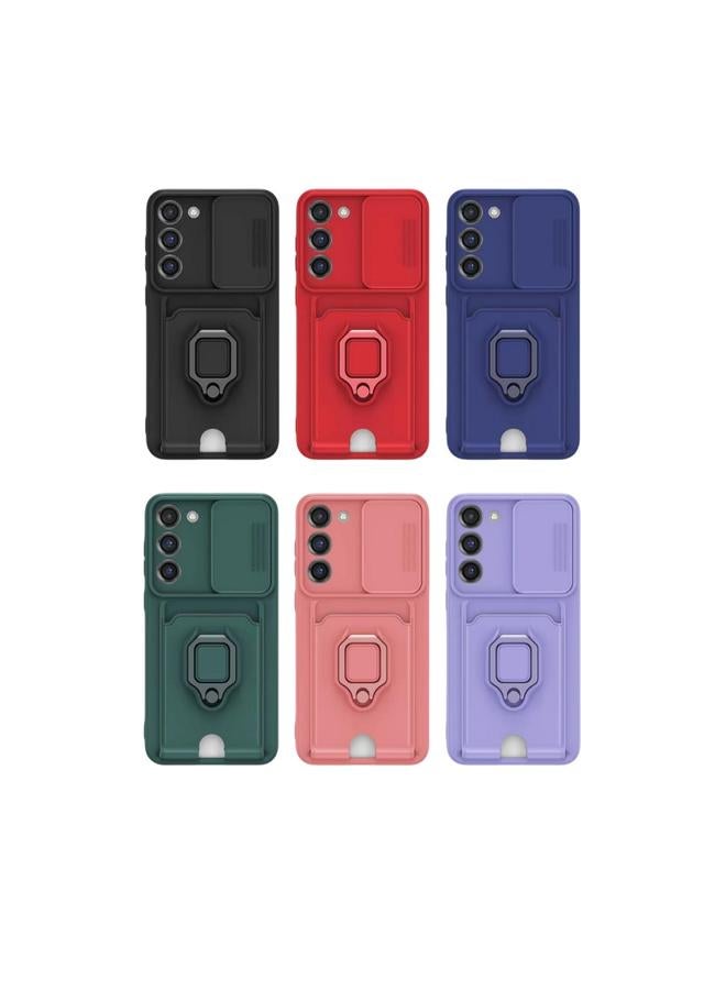 S-TOP Case For Samsung Galaxy A06 Sliding Camshield Magnetic Card Holder Silicone Phone Case - Image 2