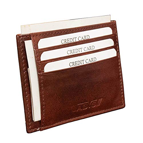 ABYS Bomaby Brown Genuine Leather Card Stock||Travel Wallet||ID Case||Card Holder||Visiting Card Holder||Money Clips for Men and Women - Image 4
