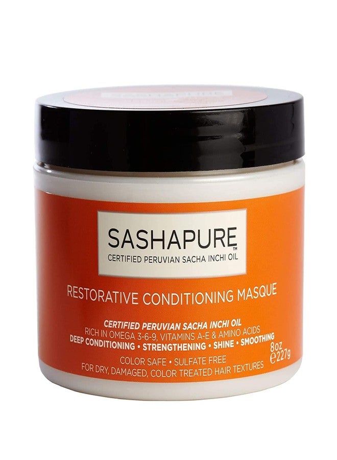 SASHAPURE Restorative Conditioning Masque with Sacha Inchi Oil - Color Safe, Sulfate-Free, Strengthening, Shine, Smoothing Hair Mask, 8 oz - Image 1