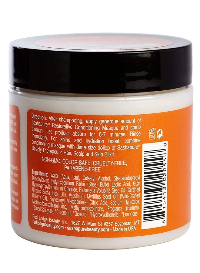 SASHAPURE Restorative Conditioning Masque with Sacha Inchi Oil - Color Safe, Sulfate-Free, Strengthening, Shine, Smoothing Hair Mask, 8 oz - Image 2