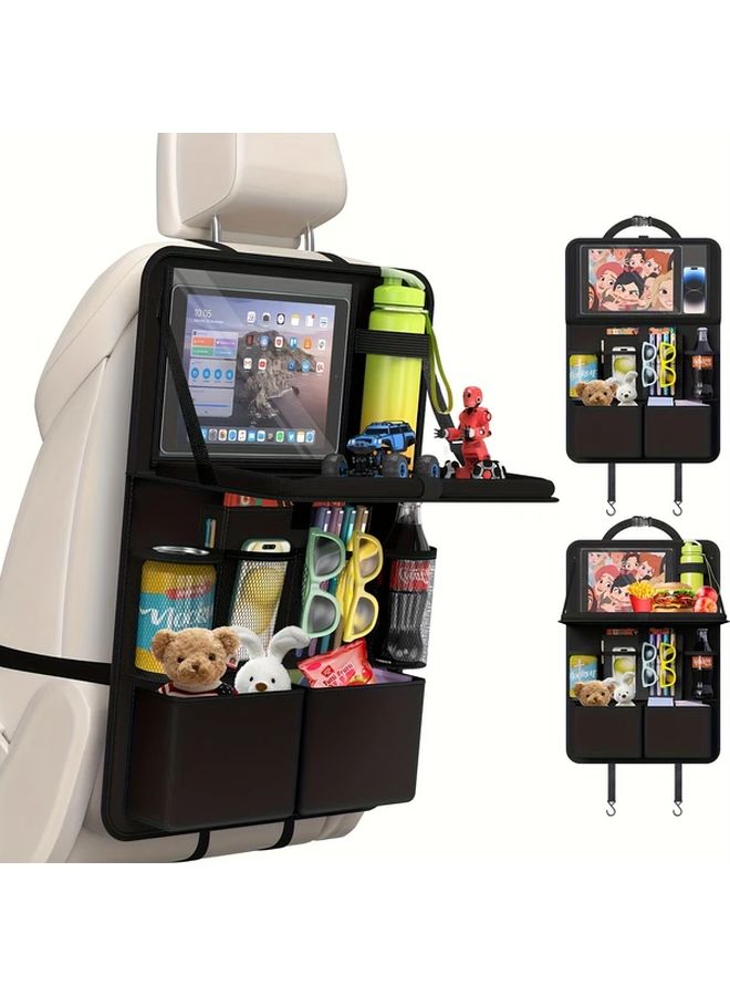 Gray Car Back Seat Storage Bag With Tablet Holder And 9 Pockets Universal Fit - Image 3