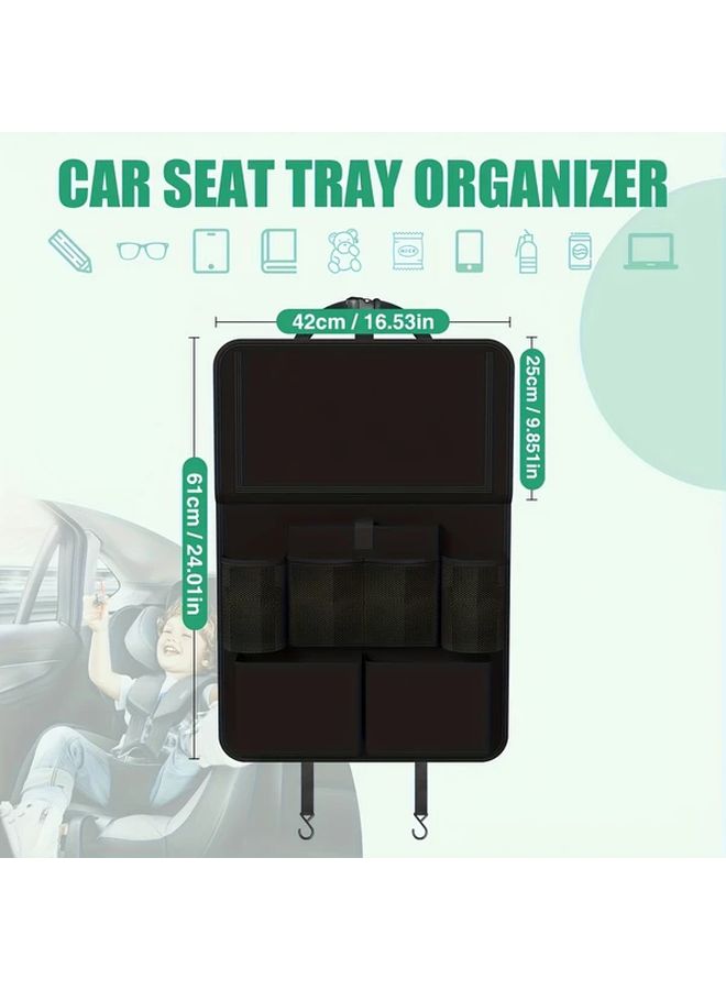 Gray Car Back Seat Storage Bag With Tablet Holder And 9 Pockets Universal Fit - Image 2
