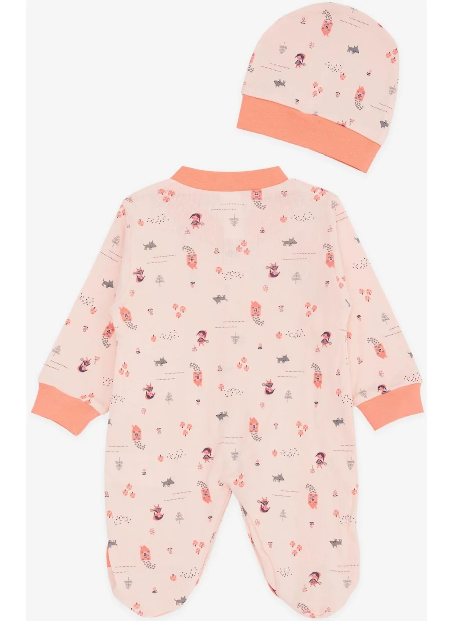 بريز Baby Girl Booties Jumpsuit Forest Themed Girl Patterned 0-3 Months-6 Months, Salmon