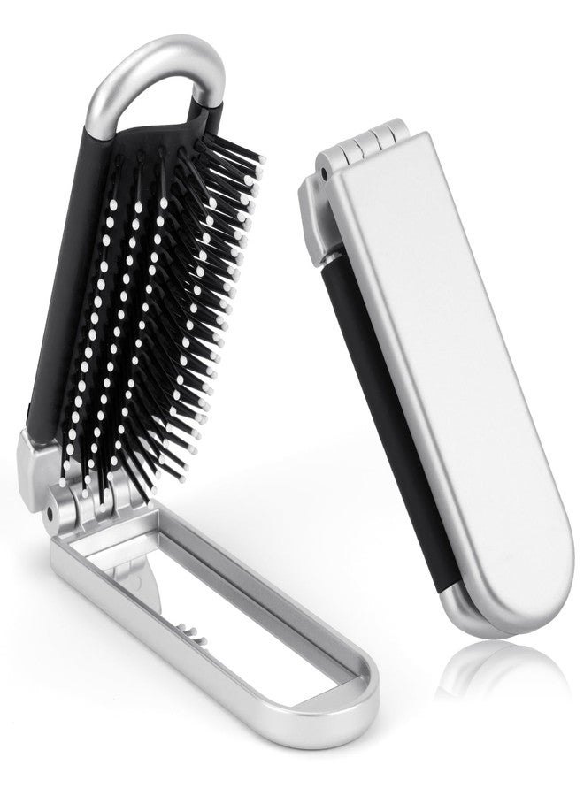 Pmeixcy فرشاة مشط، فرشاة صغيرة، فرشاة شعر مشط للنساء، فرشاة شعر قابلة للطي محمولة مع مرآة - مشط صغير للسفر بوسادة هوائية، هدية عيد الحب للنساء - Image 1