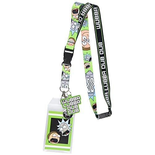 Bioworld Rick and Morty Wubba Wubba Lanyard with ID Holder Rubber Charm and Sticker, Breakaway Clasp - Image 4