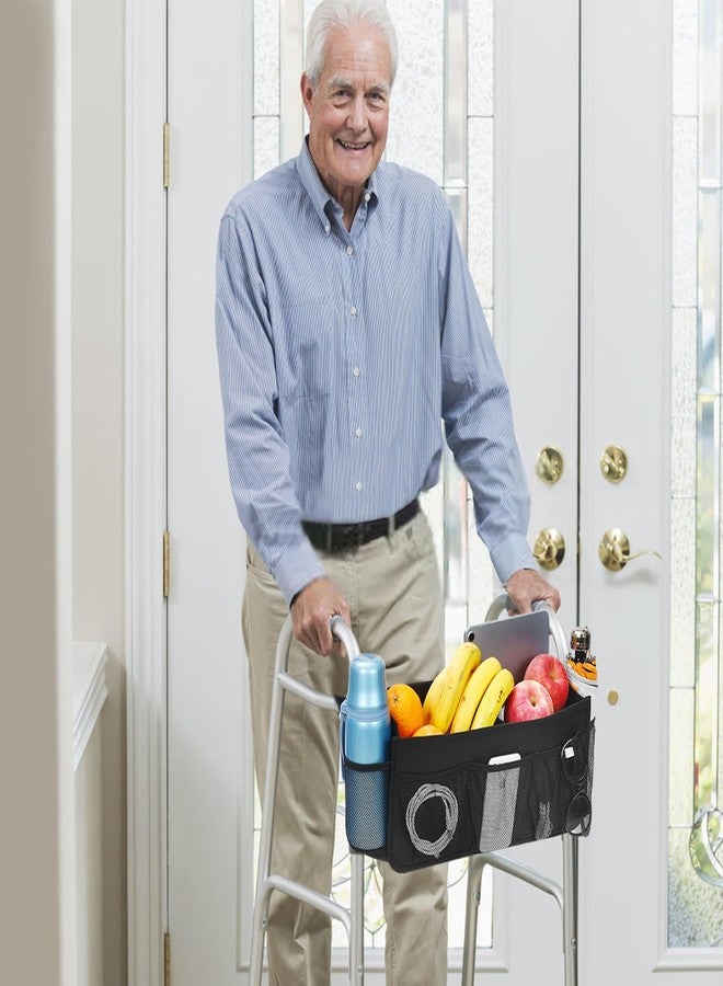 CTWWFS Upgrade Walker Basket with Cup Holder, Foldable Walker Storage Bag for Seniors with Big Capacity & Never Tipping Over, Best Gift for Family - Image 2