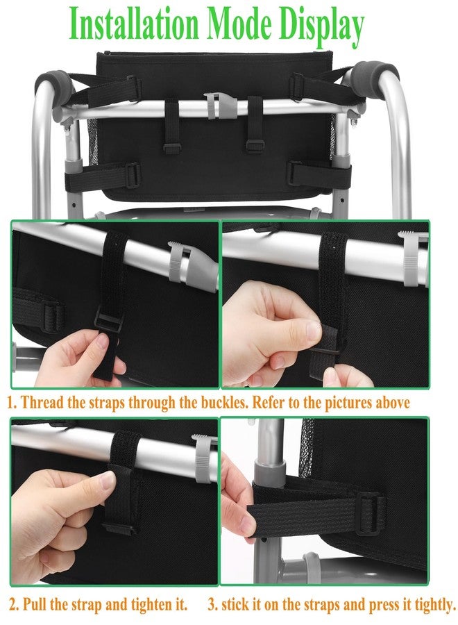 CTWWFS Upgrade Walker Basket with Cup Holder, Foldable Walker Storage Bag for Seniors with Big Capacity & Never Tipping Over, Best Gift for Family - Image 3