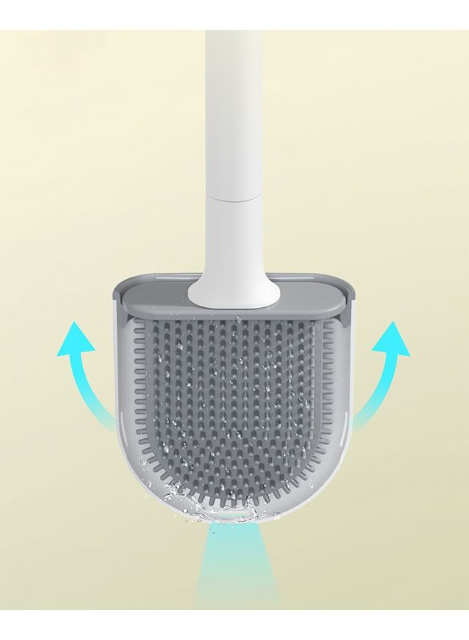 Silicone Toilet Brush, Silicone Toilet Brush and Holder Flat Head Flexer Brush for Toilet Rubber Toilet Brush, Deep Cleaning Flexersilicone Toilet Bowl Brush with Removable Bottom for Bathroom - Image 5