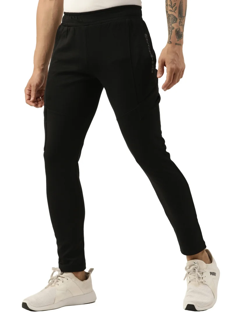 Maniac Maniac Mens Jogger Printed Black Cutpanel Polyester Sports Slim Fit Jogger